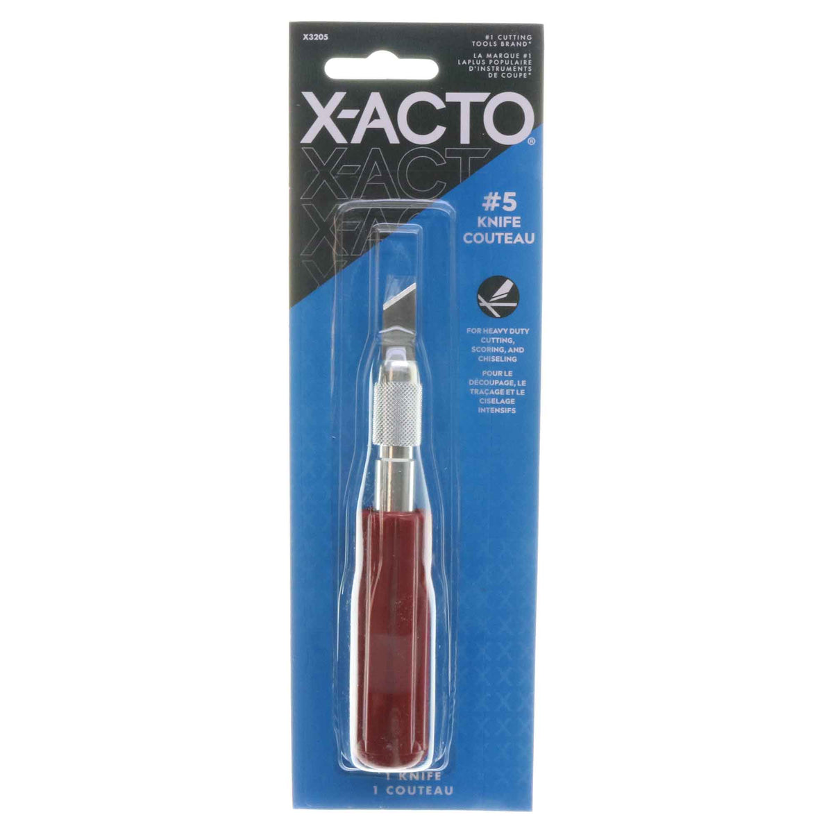 X-ACTO X3205 Heavy Duty Hobby Knife, 1.64 in, #19, Carbon Steel, 5-1/2 in L